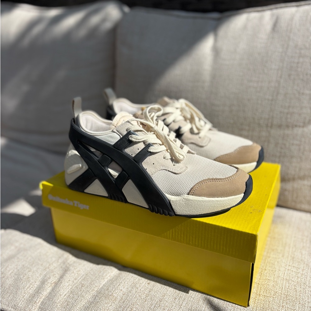 Onitsuka Tiger by Asics Cream and Black Athletic Shoes